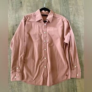 Perry Ellis America men’s size large burnt red long sleeve button up shirt